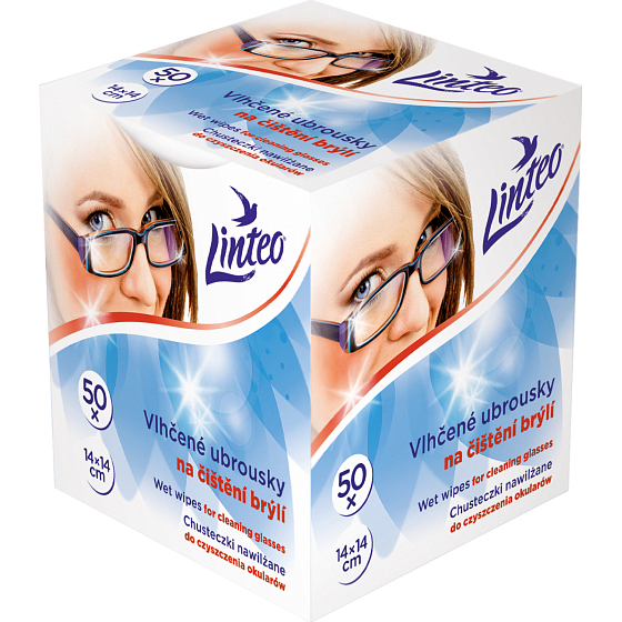 Linteo vlhčené utierky na okuliare, 50 ks