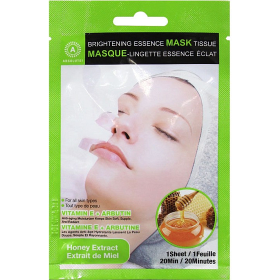 Absolute New York Brightening Essence Tissue Honey Extract pleťová a obrúsok 1 kus