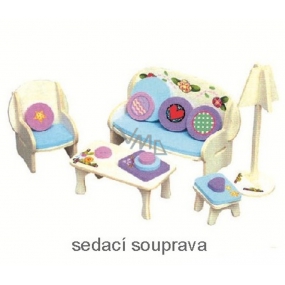 Mini Dream Home Drevené puzzle nábytok snov 01 sedacia súprava 20 x 15 cm