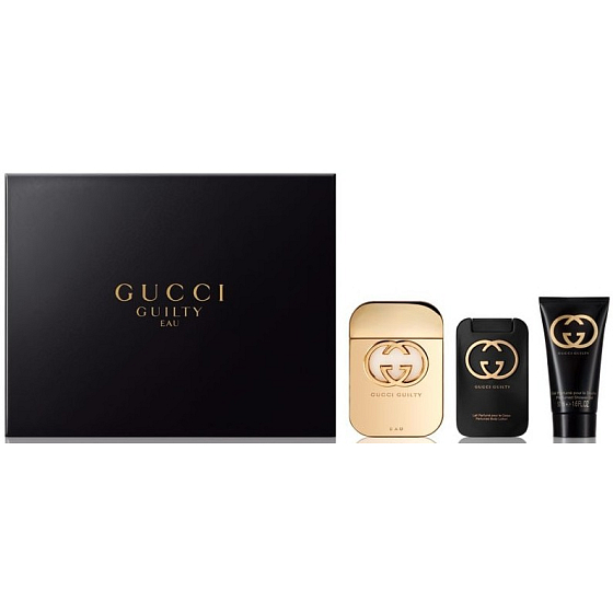 Gucci Guilty Eau pour Femme toaletná voda 75 ml + Guilty telové mlieko 100 ml + Guilty sprchový gél 50 ml, darčeková sada