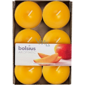 Bolsius Aromatic Maxi Exotic Mango s vôňou manga vonné čajové sviečky 6 kusov, doba horenia 8 hodín