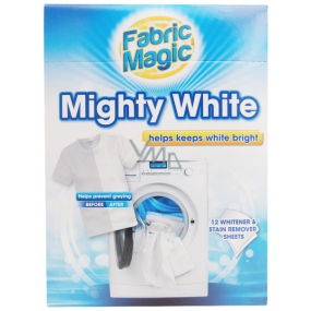 Fabric Magic Mighty White obrúsky do práčky k zachovaniu belosti bielizne a odstránenie škvŕn 12 kusov