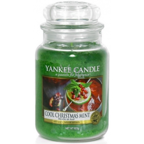 Yankee Candle Cool Christmas Mint - Chladivá vianočné mäta vonná sviečka Classic veľká sklo 623 g