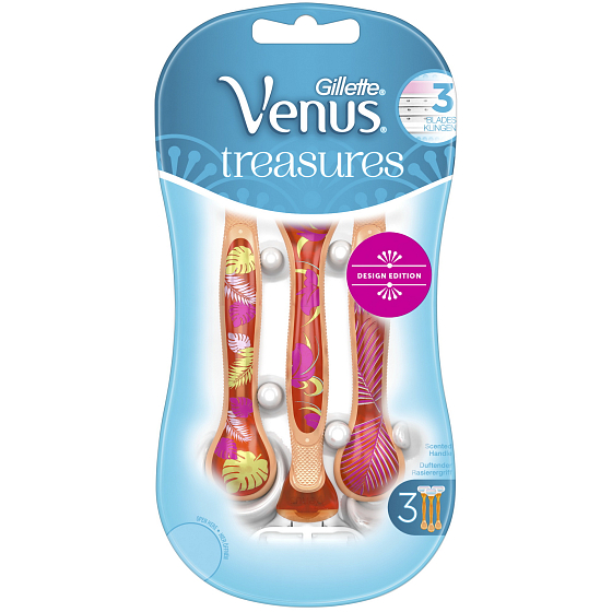 Gillette Venus Treasures Design Edition Orange oranžová pohotová holítka 3 kusy pre ženy