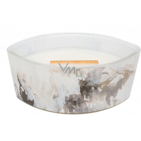 Woodwick Honey Tabac - Medový tabak Artisan vonná sviečka s dreveným širokým knôtom a viečkom sklo loď 453 g