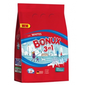 Bonux White Polar Ice Fresh 3v1 prací prášok na biele prádlo 20 dávok 1,5 kg