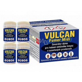 Vulcan Fumero Midi dymovnice pre hubenie ploštíc a ďalšieho hmyzu v uzatvorených priestoroch 4 x 11 g