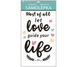 Nálepky na stenu s textom Love, life 60 x 32 cm