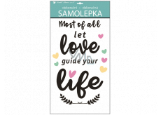 Samolepky na stenu s textom Love, life 60 x 32 cm