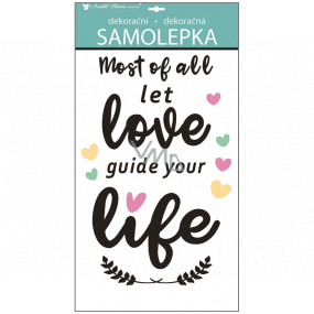 Nálepky na stenu s textom Love, life 60 x 32 cm