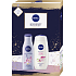 Nivea Rose Beauty telové mlieko 200 ml + sprchový gél 250 ml, kozmetická súprava pre ženy