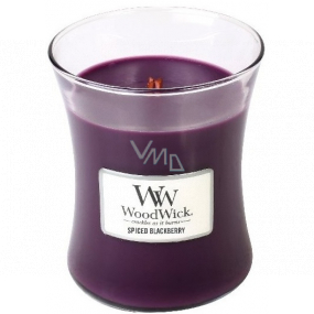 WoodWick Spiced Blackberry - Pikantná černica vonná sviečka s dreveným knôtom a viečkom sklo stredné 275 g