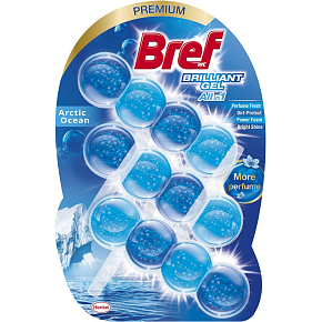 Bref Brilliant Gel All in 1 Arctic Ocean WC blok s vôňou oceánu 3 x 42 g