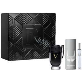 Paco Rabanne Invictus Victory parfumovaná voda 100 ml + dezodorant v spreji 150 ml + toaletná voda 10 ml miniatúra, darčeková súprava pre mužov