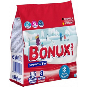 Bonux prací prášok White Polar Ice Fresh, 400 g, 8 dávok
