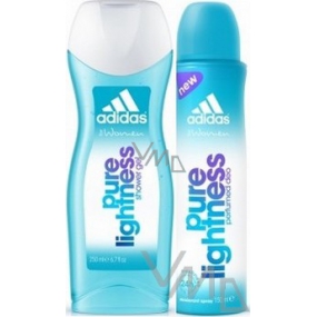 Adidas Pure Lightness sprchový gél 250 ml + dezodorant sprej pre ženy 150 ml, kozmetická sada