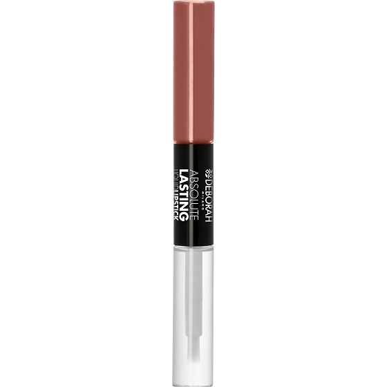 Deborah Milano Absolute Lasting Liquid Lipstick 2v1 rúž a lesk na pery 09 Real Nude 2 x 4 ml