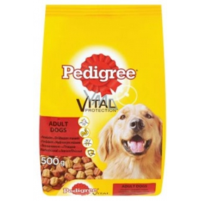 Pedigree Vital Protection Hydinové a hovädzie mäso kompletné krmivo pre dospelých psov 500g