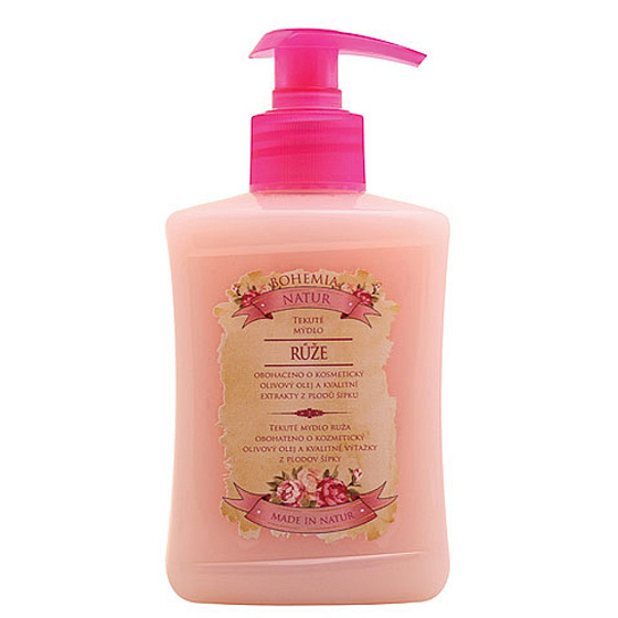 Bohemia Gifts Rosarium s extraktmi z šípok a kvetov ruže tekuté mydlo 300 ml s pumpičkou