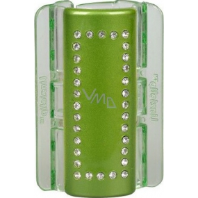 Linziclip Maxi Vlasový škripec zelený s kryštálikmi 8 cm vhodný pre hustejšie vlasy 1 kus