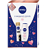 Nivea Charming Roses sprchový gél pre ženy 250 ml + Black & White Silky Smooth antiperspirant sprej pre ženy 150 ml, kozmetická sada