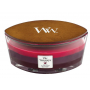 WoodWick Trilogy Sun Ripened Berries - Letné bobule vonná sviečka s dreveným širokým knôtom a viečkom loď 453 g