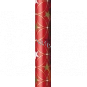 Zowie Darčekový baliaci papier 70 x 500 cm Vianočné červený hnedé, zlatej, bielej hviezdy