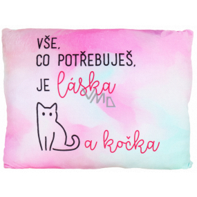 Albi Humorný vankúš veľký Láska a mačka 36 x 30 cm