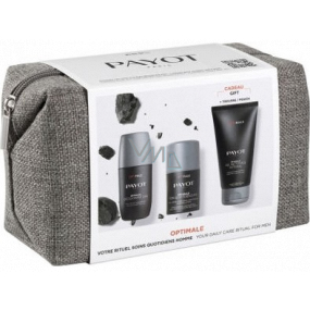Payot Optimale Nettoyage Integral 3v1 energizujúci gél na telo a vlasy 200 ml + osviežujúci antiperspirant roll-on pre mužov 75 ml + hydratačný gélový krém 50 ml + etue, kozmetická sada pre mužov