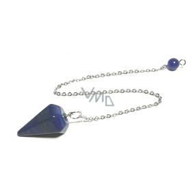 Lapis Lazuli kyvadlo prírodný kameň 2,5 cm + 18 cm retiazka s korálkami, kameň harmónie