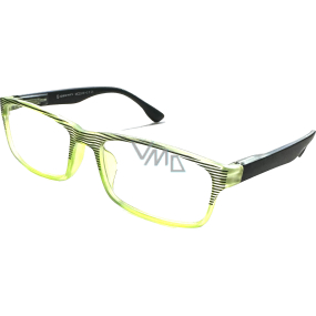 Berkeley Dioptrické okuliare na čítanie +2,0 plastové zelené, čierne pruhy 1 kus MC2248