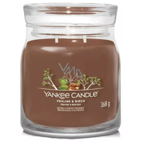Yankee Candle Praline & Birch - Sviečka s vôňou praliniek a brezy Signature medium glass 2 knôty 368 g