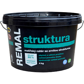 REMAL Štruktúra maliarska farba so zrnitou štruktúrou, 4 kg REMAL Štruktúra maliarska farba so zrnitou štruktúrou, 4 kg