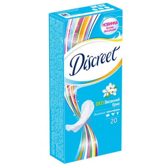 Discreet Deo Spring Breeze slipové intímne vložky pre každodenné použitie 20 kusov