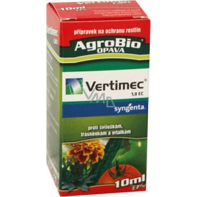 AgroBio Vertimec 1,8 EC insekticíd proti sviluškám, třásněnkám a vrtalkám 10 ml