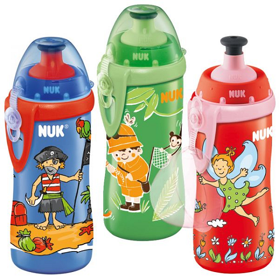 Nuk Junior Cup fľaša plastová od 36 mesiacov, rôzne farby a vzory 300 ml