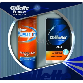 Gillette Fusion ProGlide balzam 50 ml + gél na holenie 200 ml, kozmetická sada pre mužov