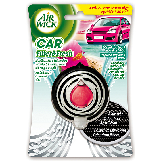 Air Wick Car Filter & Fresh Tropická lagúna a ibištek osviežovač vzduchu 3 ml