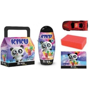 Kiku Crazy Jelly sprchový gél 250 ml + huba + puzzle + autíčko detská kazeta