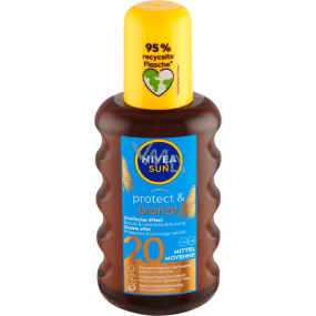 Nivea Sun Protect + Bronze F20 + olej na opaľovanie podporujúce zhnednutie 200 ml sprej