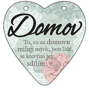 Albi Závesná plaketa srdce Domov 9 cm × 10 cm