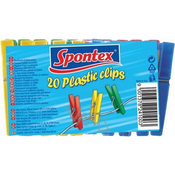 Spontex Plastic Štipce na bielizeň plastové 20 kusov