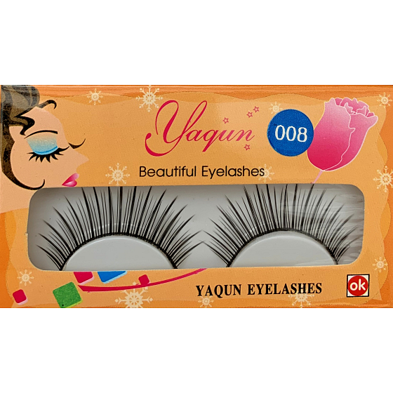 EyelaShes Umelé riasy s lepidlom 008 Black 1 pár
