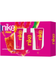 Nike Pink Woman toaletná voda 100 ml + telové mlieko 75 ml + sprchový gél 75 ml, darčeková sada pre ženy