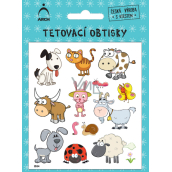 Obtlačky na tetovanie s certifikátom pre deti Zvieratá - Biely a čierny pes 14 x 11 cm