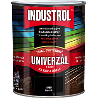 Industrol S2013 univerzál lesk vrchná farba na kov a drevo, 1999 čierna, 750 ml