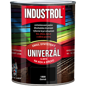 Industrol S2013 univerzál lesk vrchná farba na kov a drevo, 1999 čierna, 750 ml
