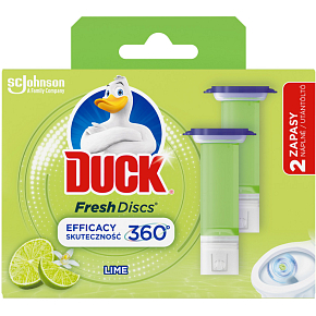 Duck Fresh Discs Limetka WC gél pre hygienickú čistotu a sviežosť Vašej toalety náhradná náplň 2x36 ml