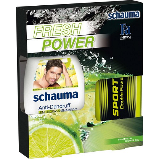 Schauma Fresh Power šampón 250 ml + sprchový gél 250 ml, kozmetická sada