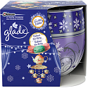 Glade Velvet Tea Party Air & Fabrics osviežovač vzduchu sprej 275 ml + vonná sviečka v skle doba horenia až 30 hodín 120 g, darčeková sada